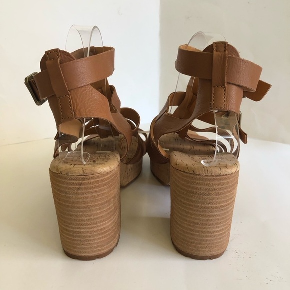 KORK-EASE Women's Camille Leather Strappy Platform Chunky Heel Sandal Size 10M - Picture 6 of 15